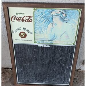 Vintage George Nathan Coca-Cola Chalkboard 25" x 17" No. 2007